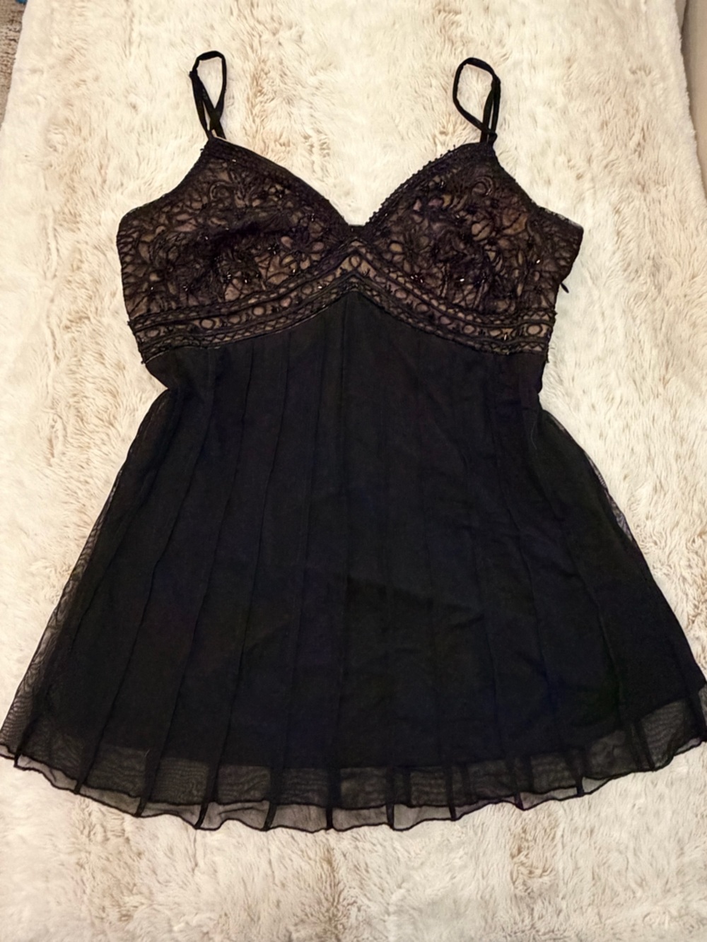 Hand-Beaded Black Corset Top / Micro Mini Dress ✨ Y2K Whimsy Goth Bachelorette